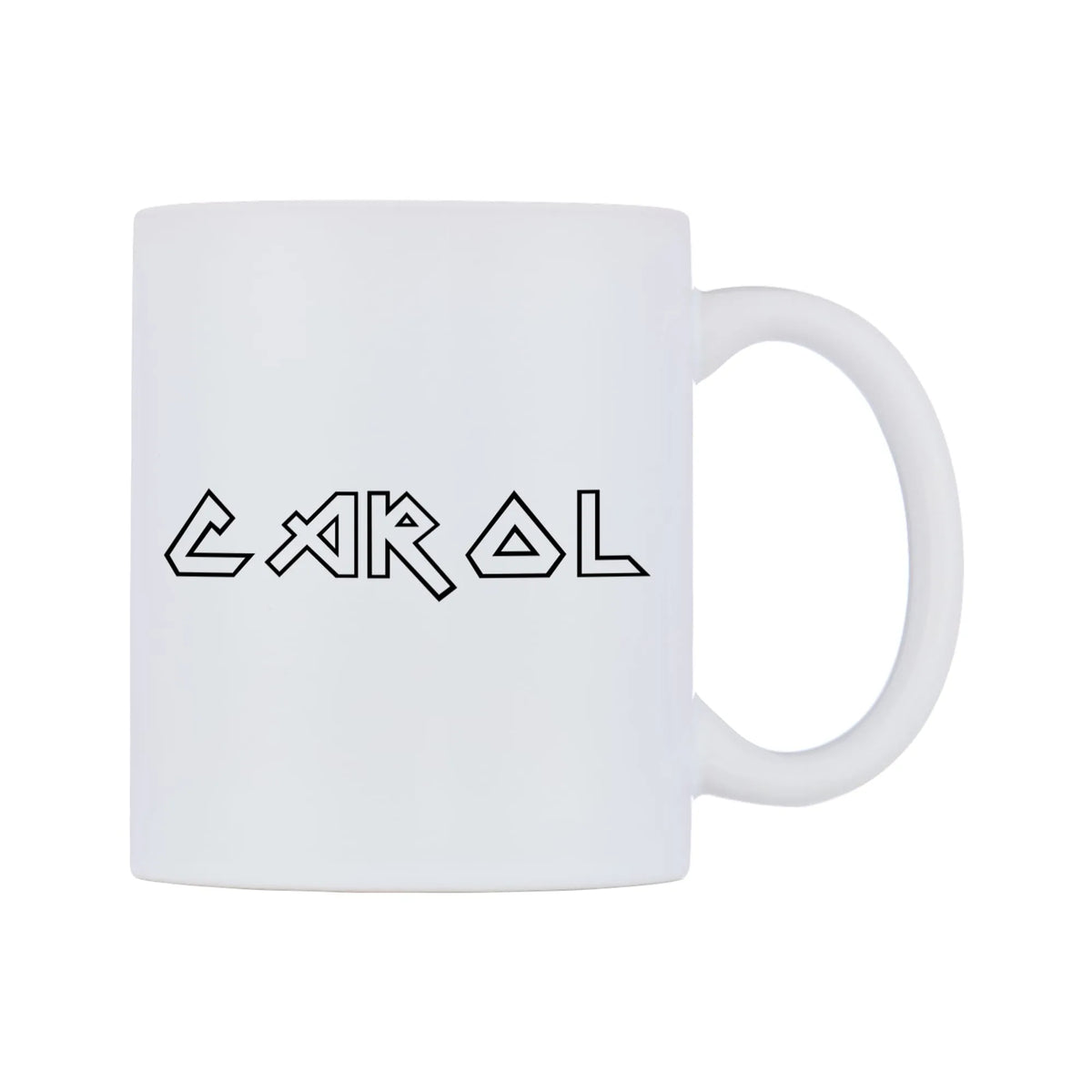 Carol - Iron Maiden Themed Mug — white 11oz gloss mug, left side, on a white background