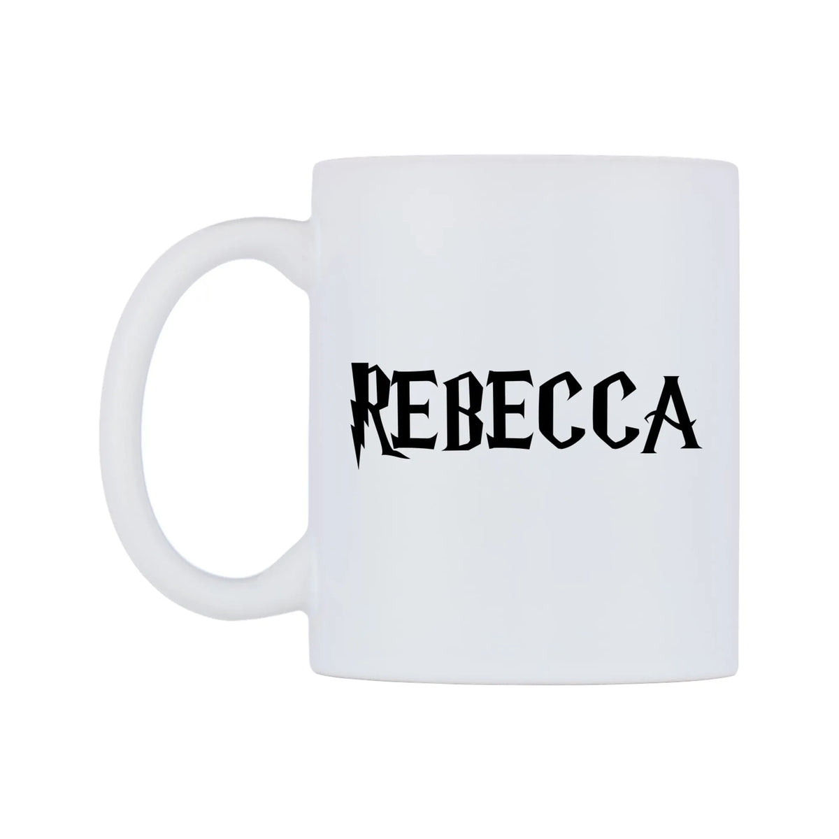 Rebecca - Wizard Themed Mug — white 11oz gloss mug, right side, on a white background