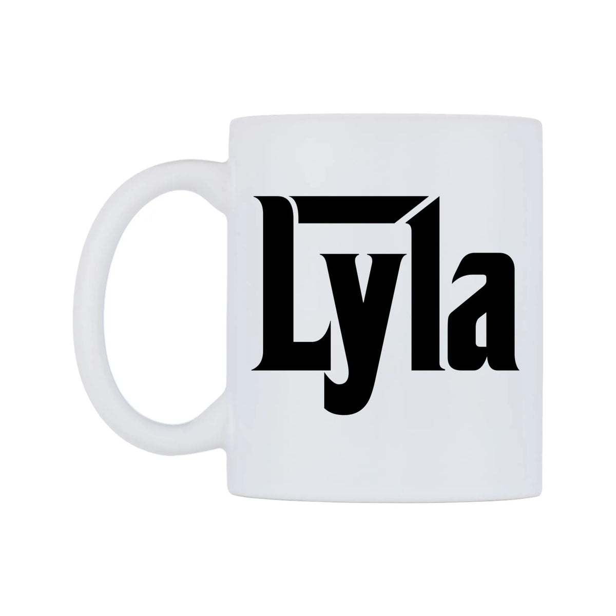 Lyla - Godfather Themed Mug — white 11oz gloss mug, right side, on a white background