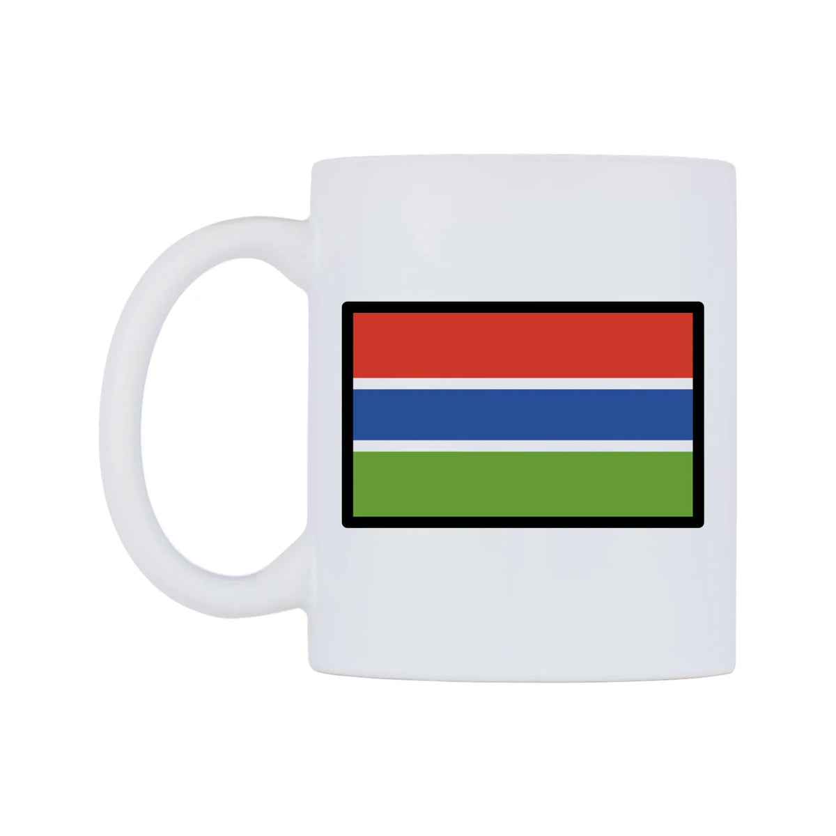 Gambia Flag Emoji Mug — mug, right side, on a white background