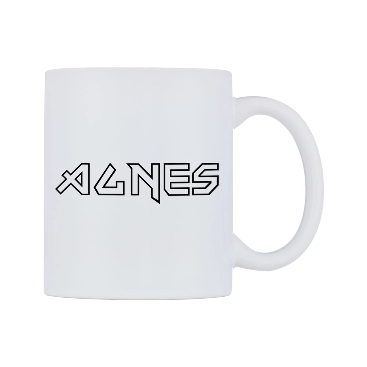 Agnes - Iron Maiden Themed Mug — white 11oz gloss mug, left side, on a white background