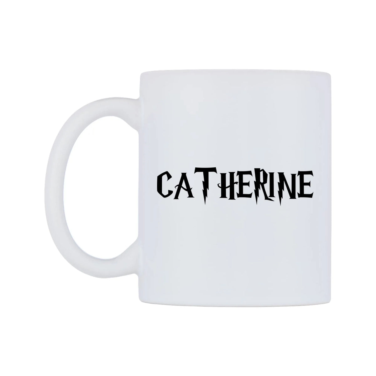Catherine - Wizard Themed Mug — white 11oz gloss mug, right side, on a white background
