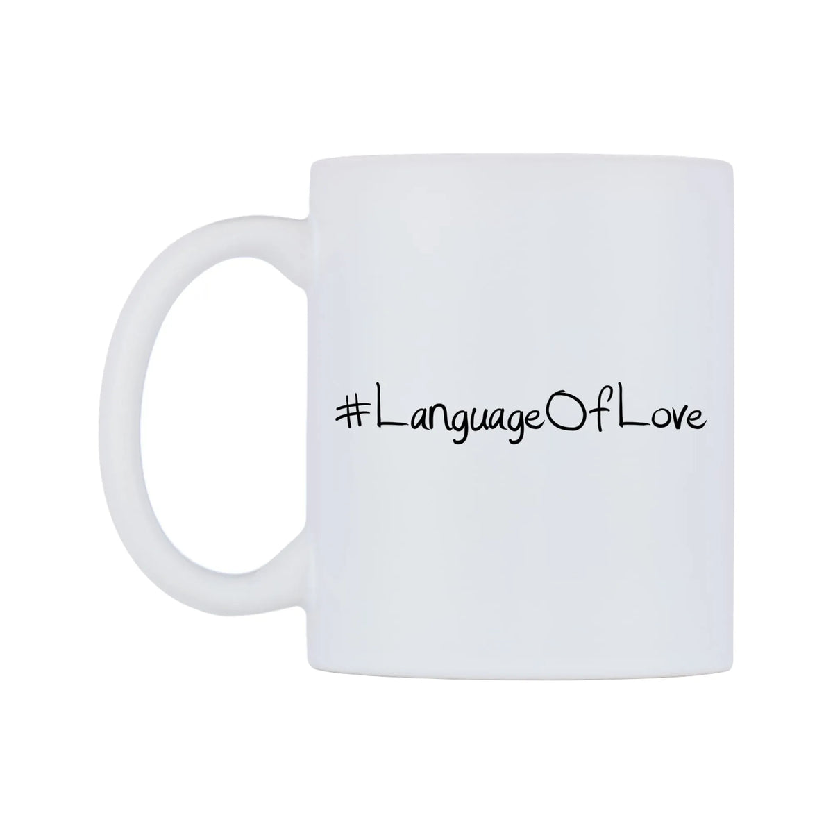 LanguageOfLove Mug — mug, right side, on a white background
