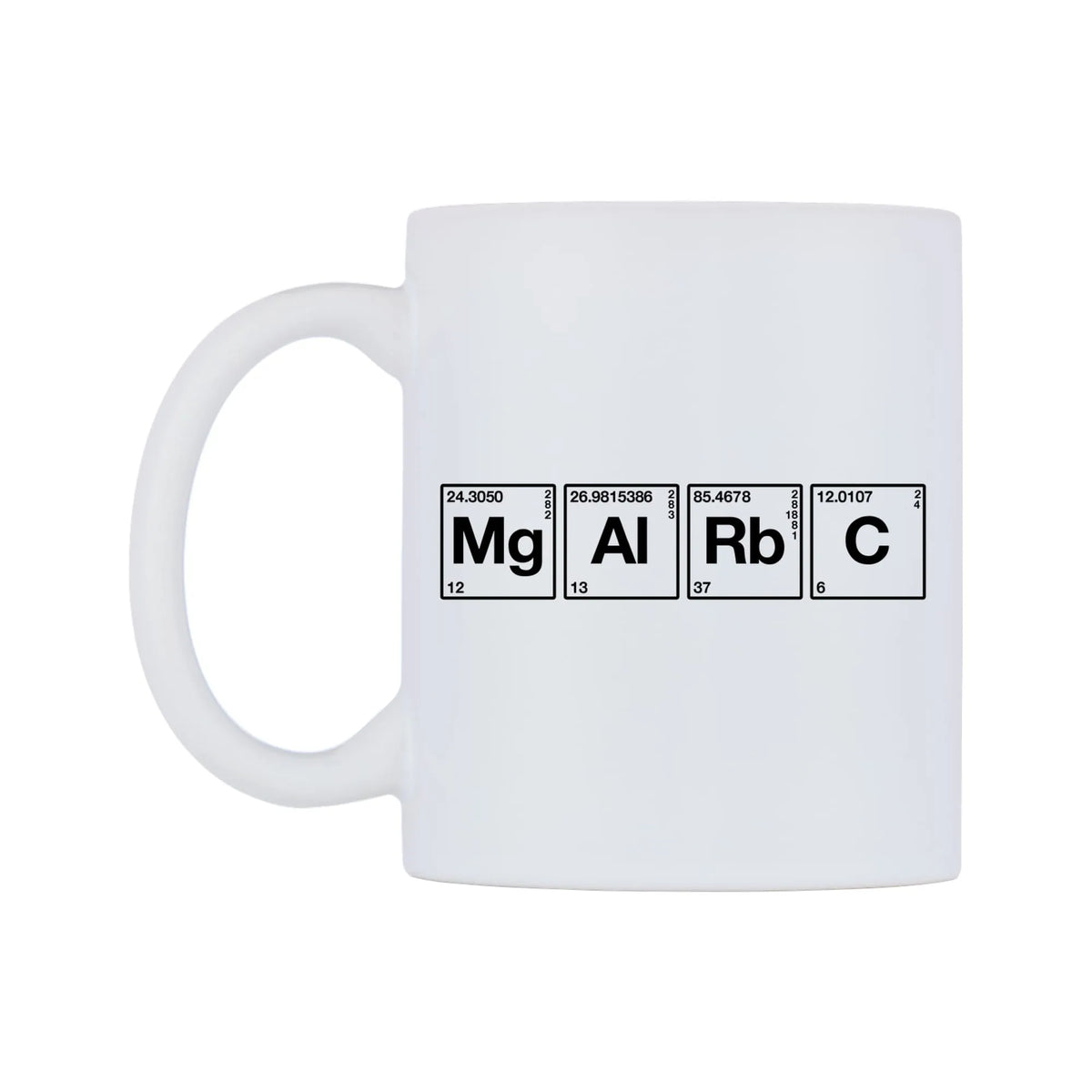 Marc - Chemistry Themed Mug — mug, right side, on a white background