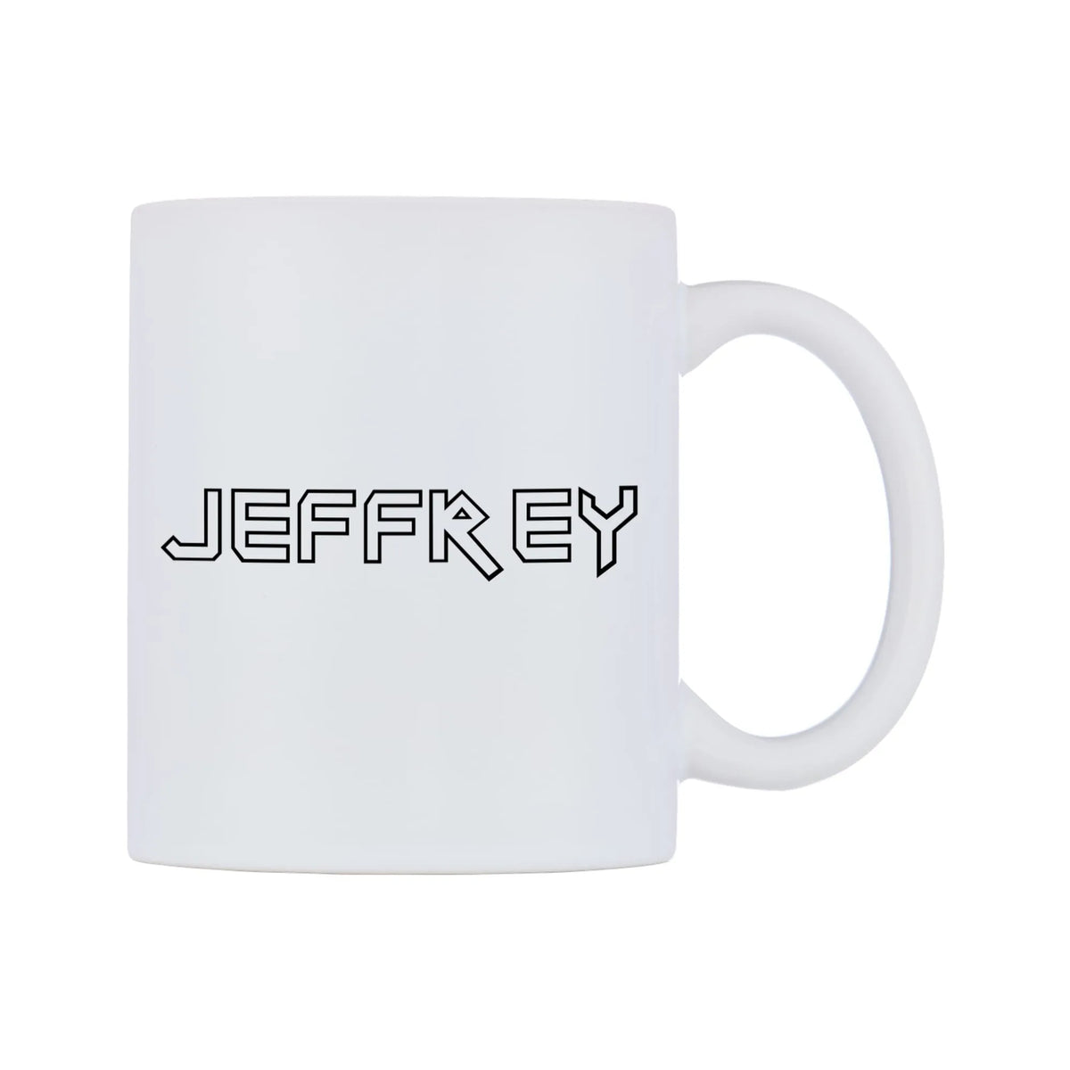 Jeffrey - Iron Maiden Themed Mug — white 11oz gloss mug, left side, on a white background