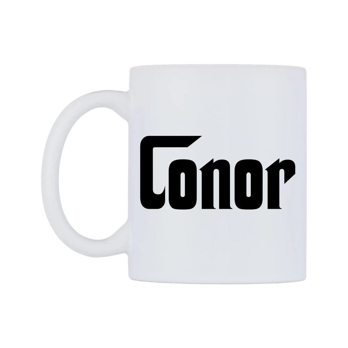 Conor - Godfather Themed Mug — white 11oz gloss mug, right side, on a white background