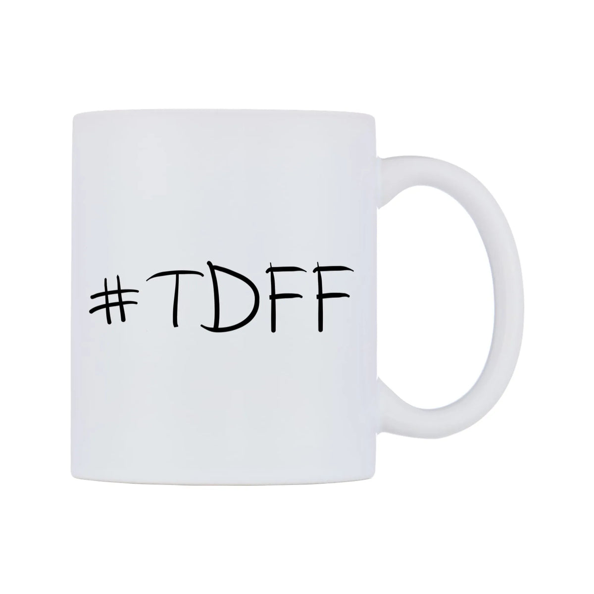 TDFF Mug — mug, left side, on a white background