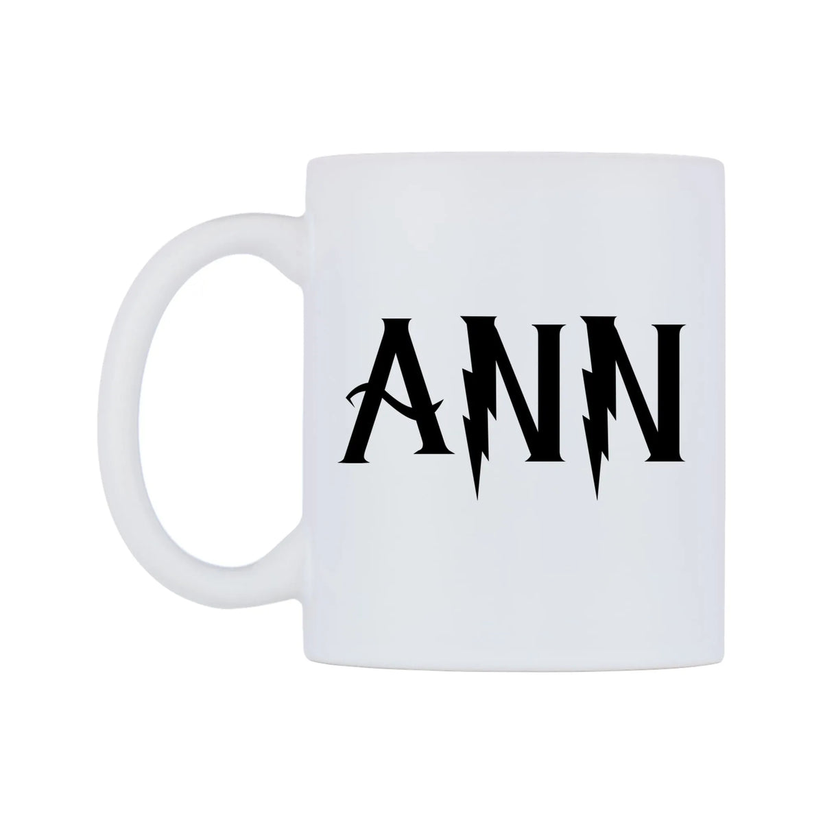 Ann - Wizard Themed Mug — white 11oz gloss mug, right side, on a white background