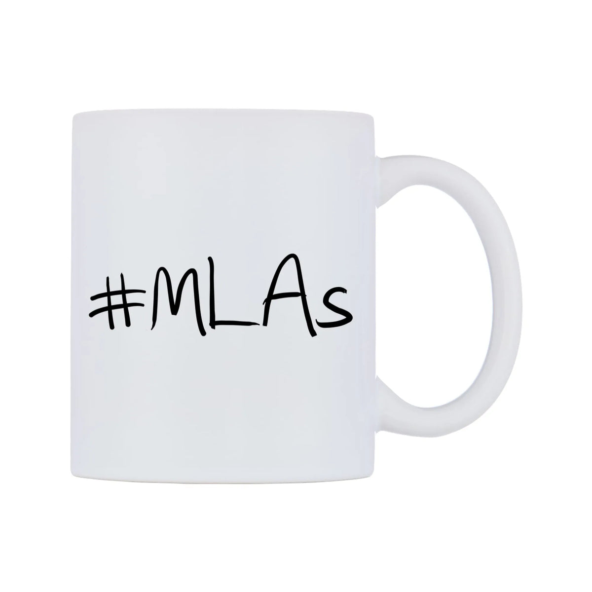 MLAs Mug — mug, left side, on a white background