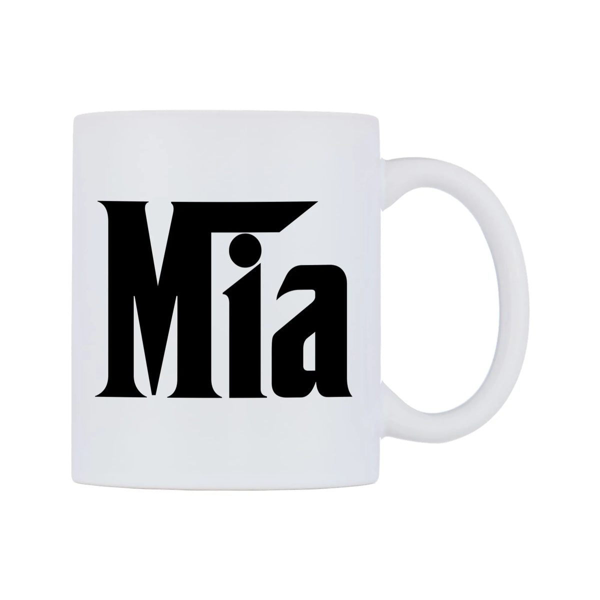 Mia - Godfather Themed Mug — white 11oz gloss mug, left side, on a white background