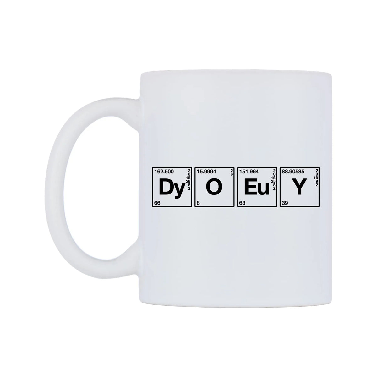 Joey - Chemistry Themed Mug — mug, right side, on a white background