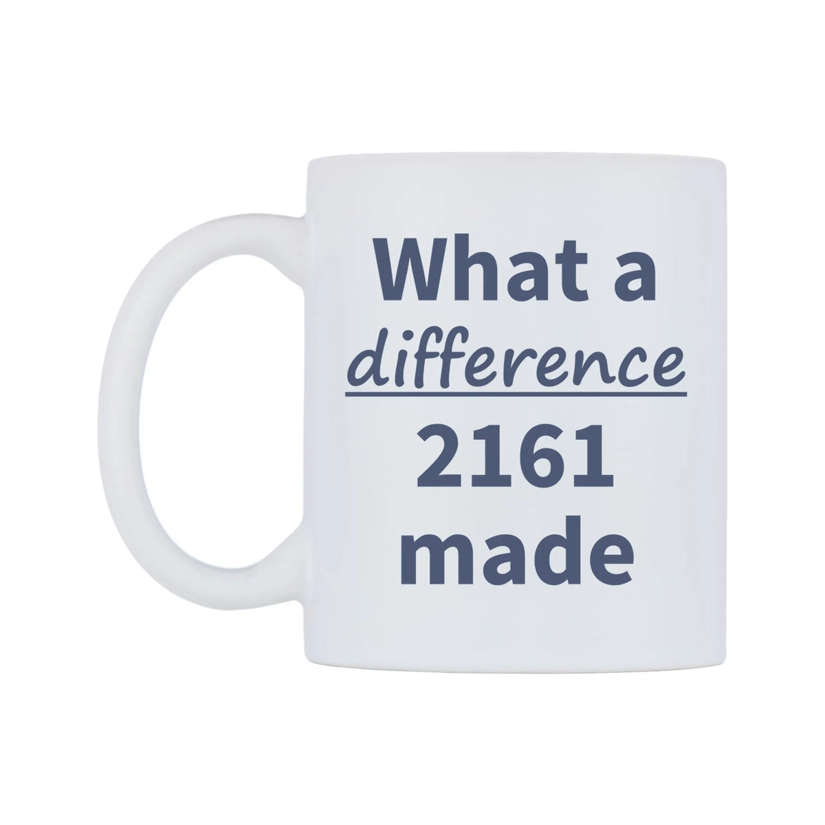What a difference 2161 made Mug — mug, right side, on a white background