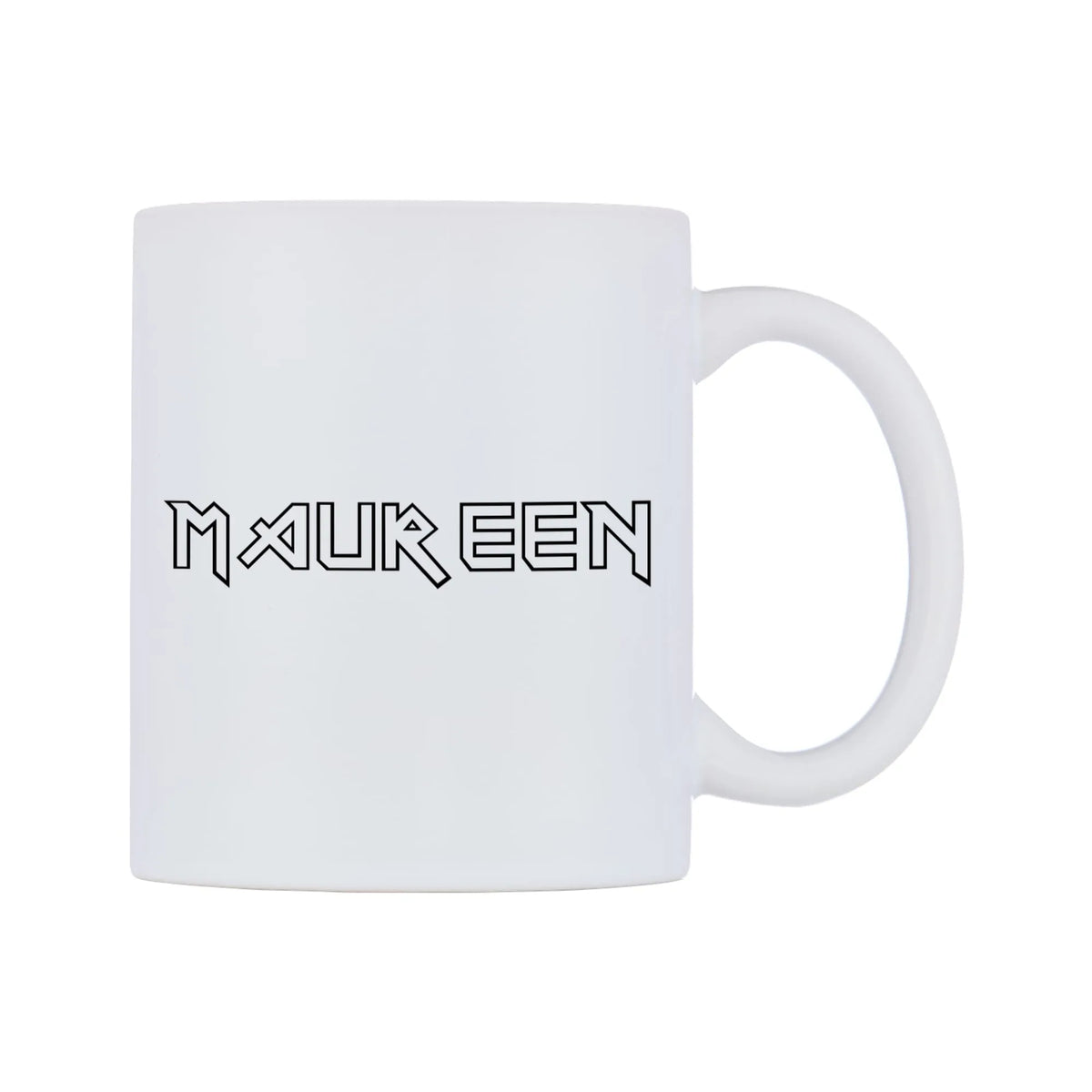 Maureen - Iron Maiden Themed Mug — white 11oz gloss mug, left side, on a white background