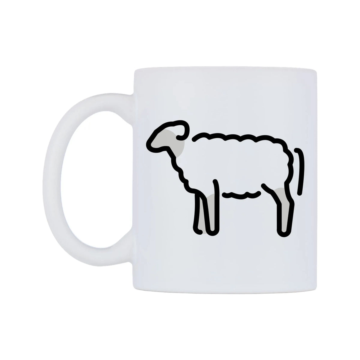 Ewe Emoji Mug — mug, right side, on a white background