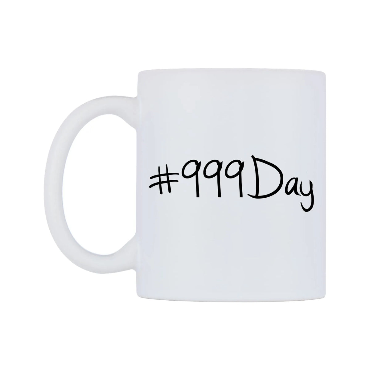 number 999Day Mug — mug, right side, on a white background