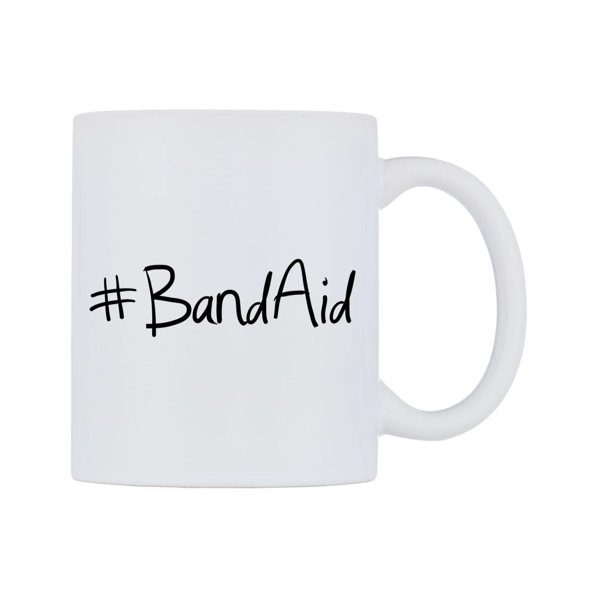 BandAid Mug — mug, left side, on a white background