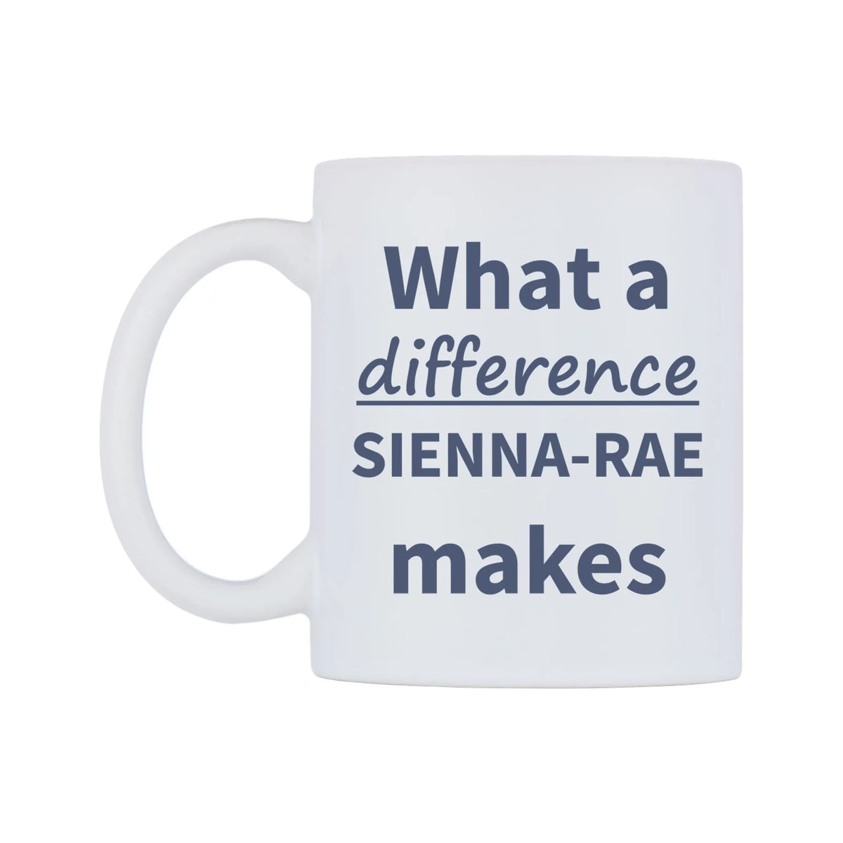 What a difference SIENNA-RAE makes Mug — mug, right side, on a white background