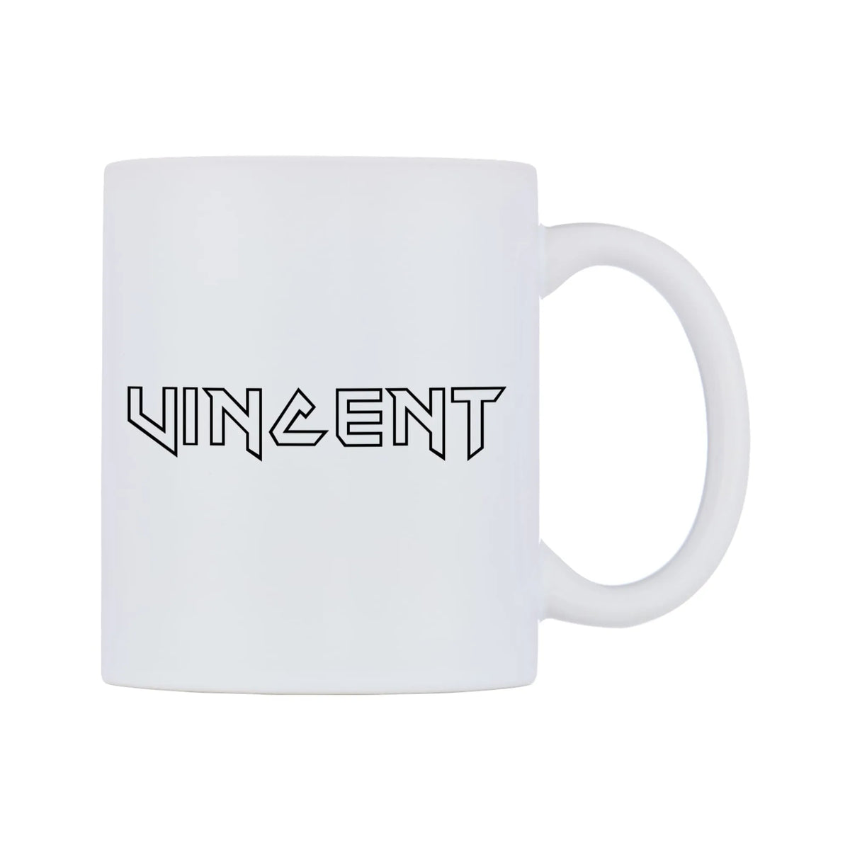 Vincent - Iron Maiden Themed Mug — white 11oz gloss mug, left side, on a white background