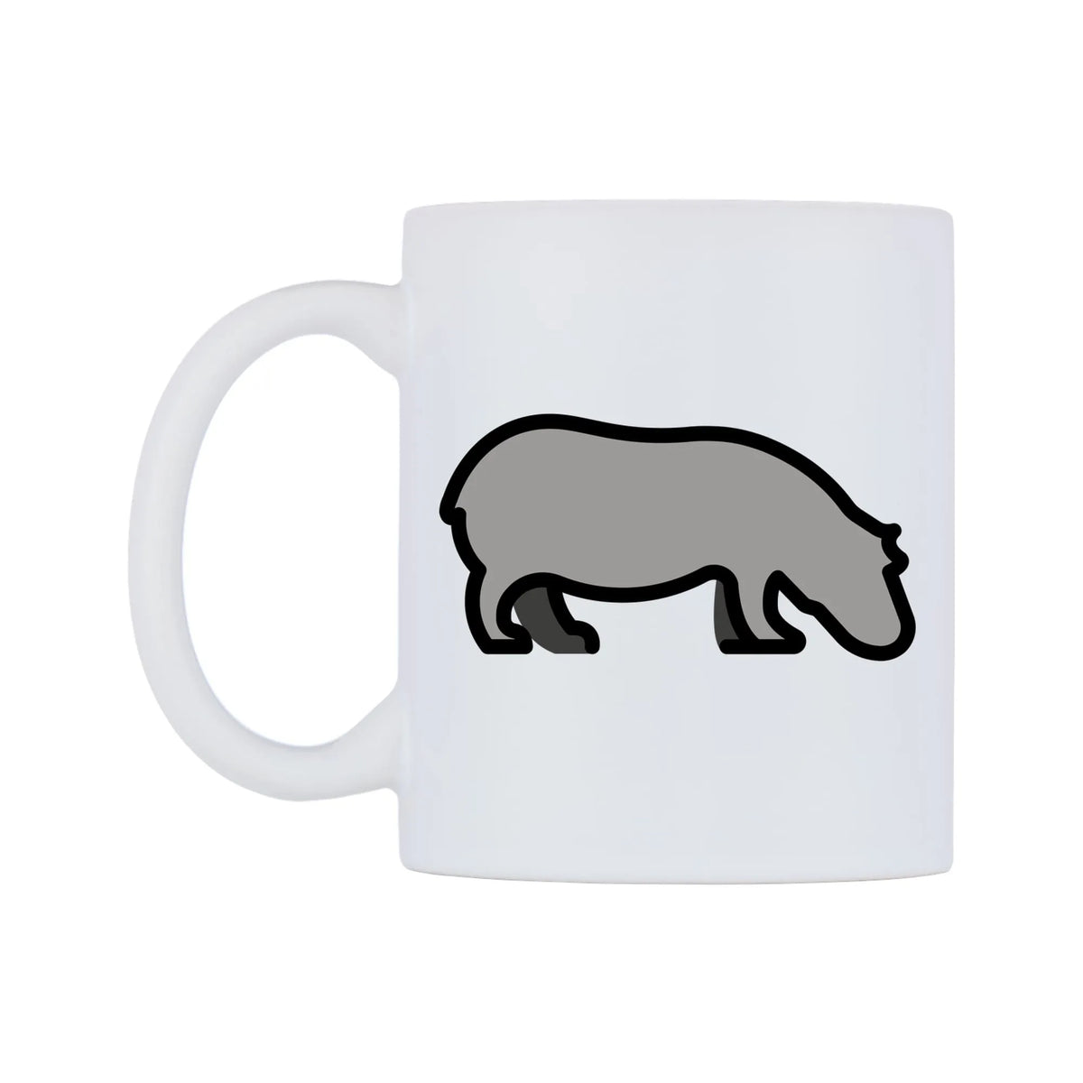 Hippopotamus Emoji Mug — mug, right side, on a white background