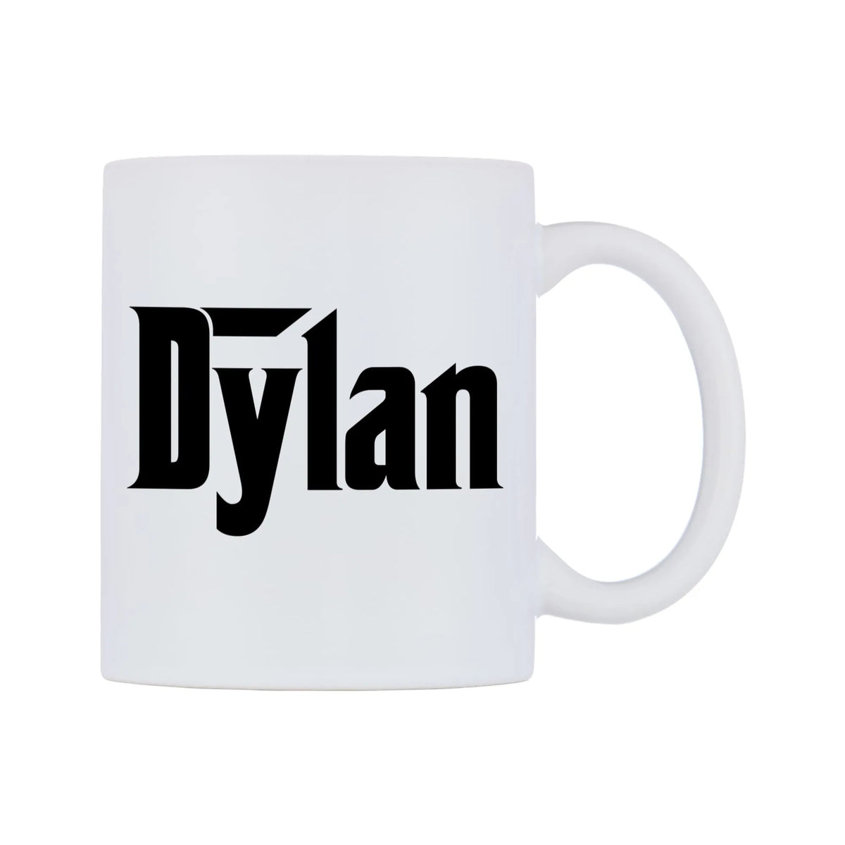 Dylan - Godfather Themed Mug — white 11oz gloss mug, left side, on a white background