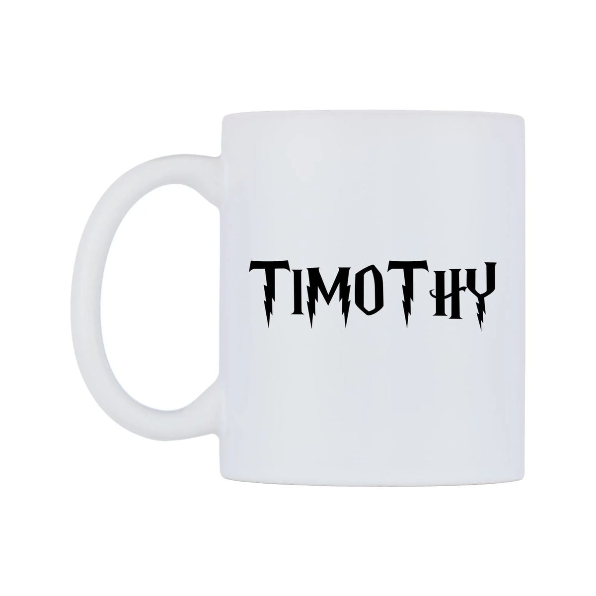 Timothy - Wizard Themed Mug — white 11oz gloss mug, right side, on a white background