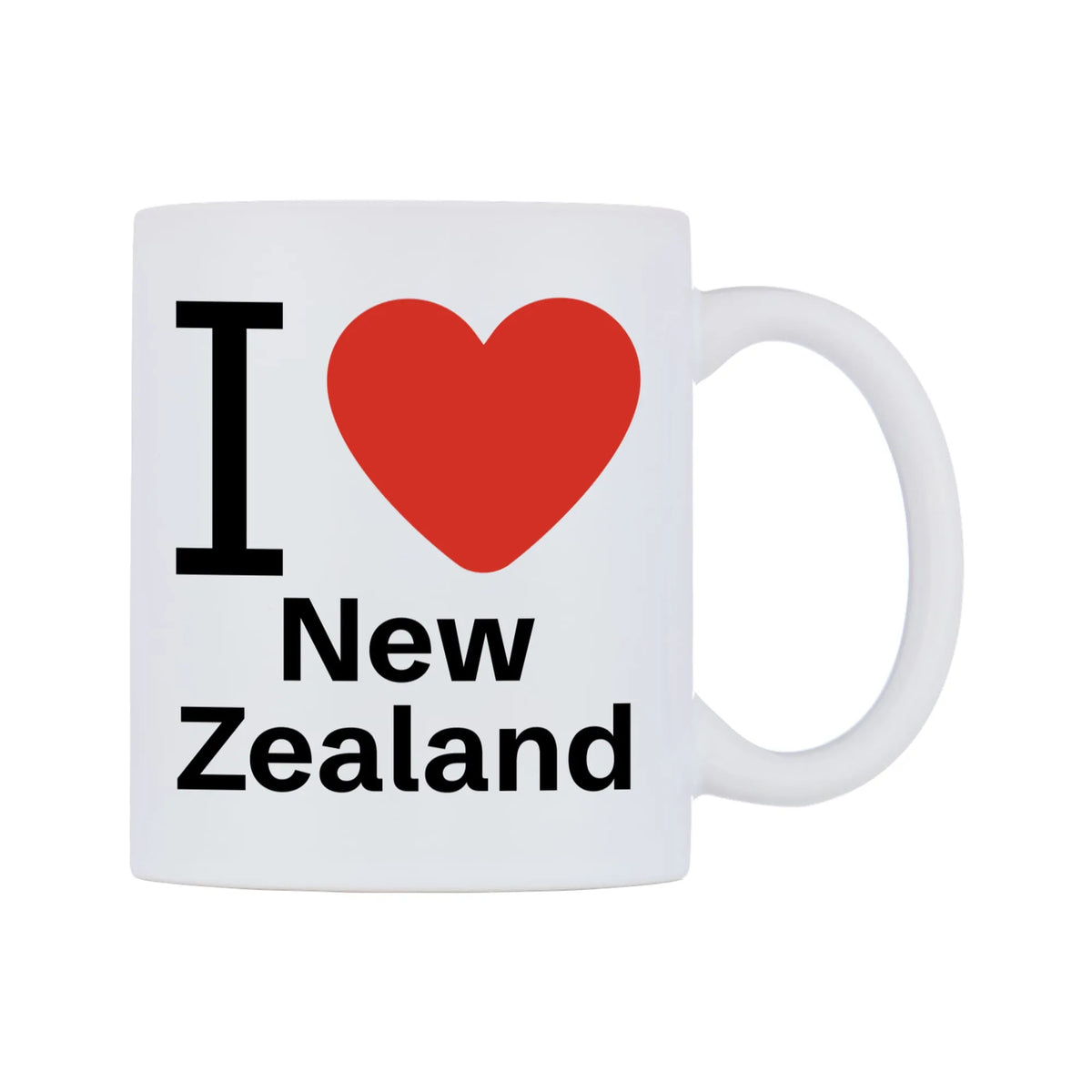 I Love New Zealand Mug — mug, left side, on a white background