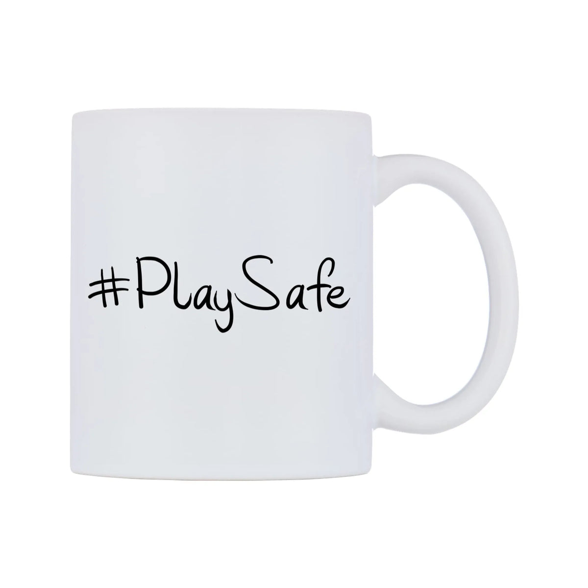 PlaySafe Mug — mug, left side, on a white background