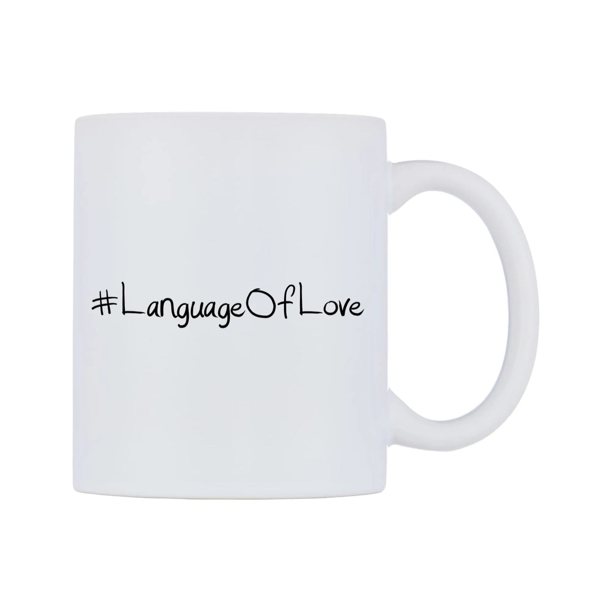 LanguageOfLove Mug — mug, left side, on a white background