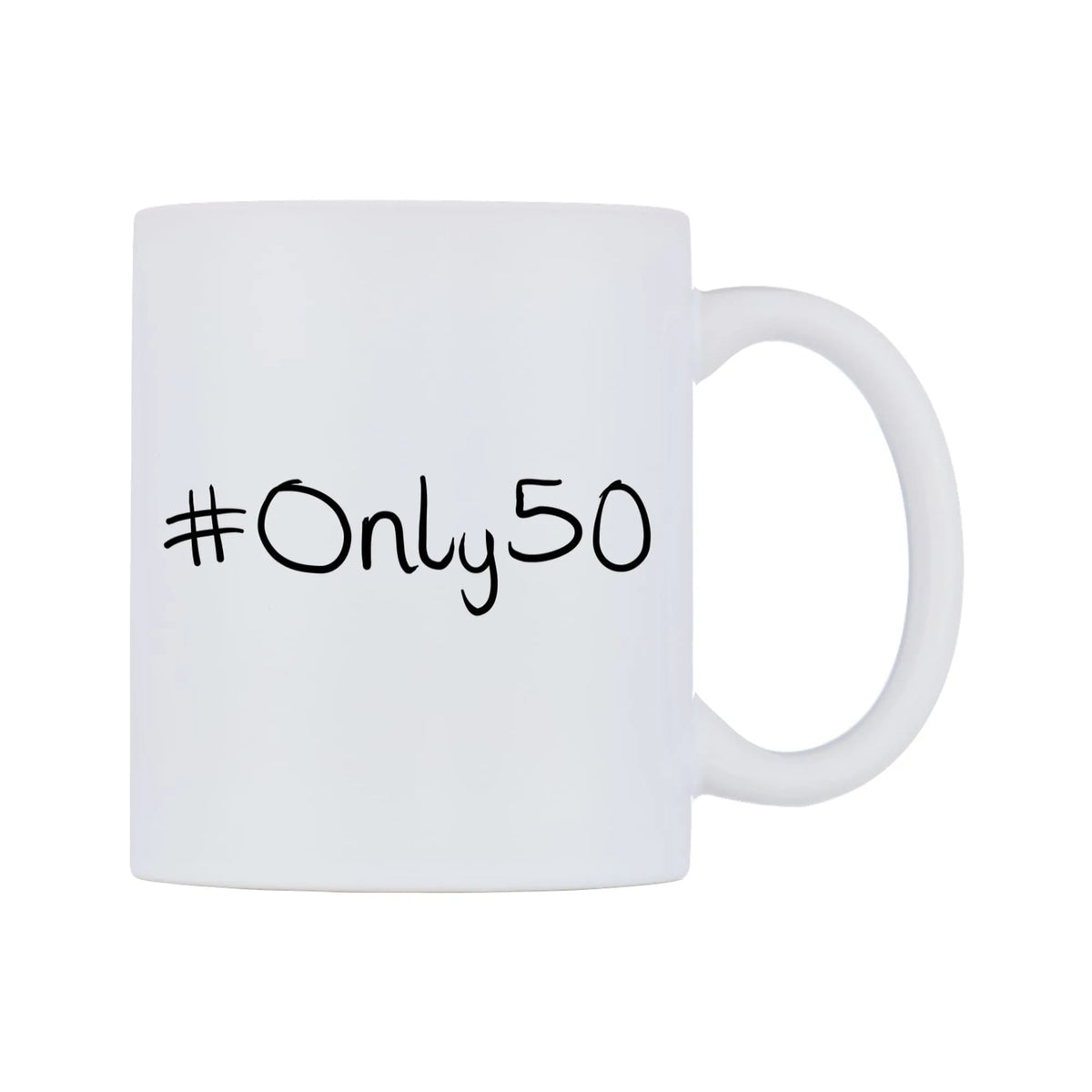 Only50 Mug — mug, left side, on a white background