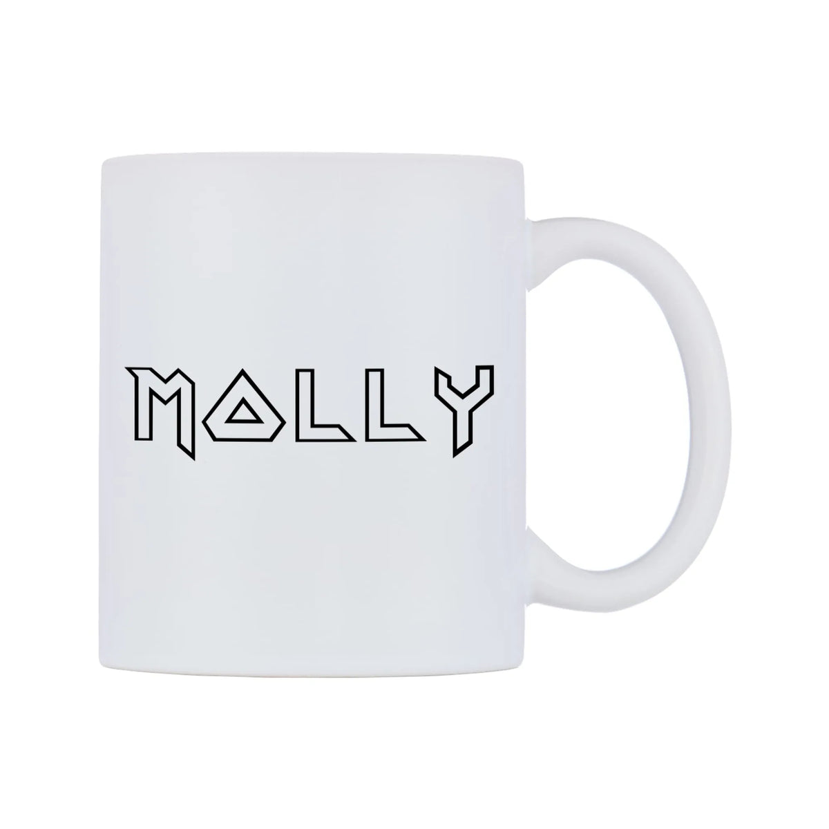 Molly - Iron Maiden Themed Mug — white 11oz gloss mug, left side, on a white background