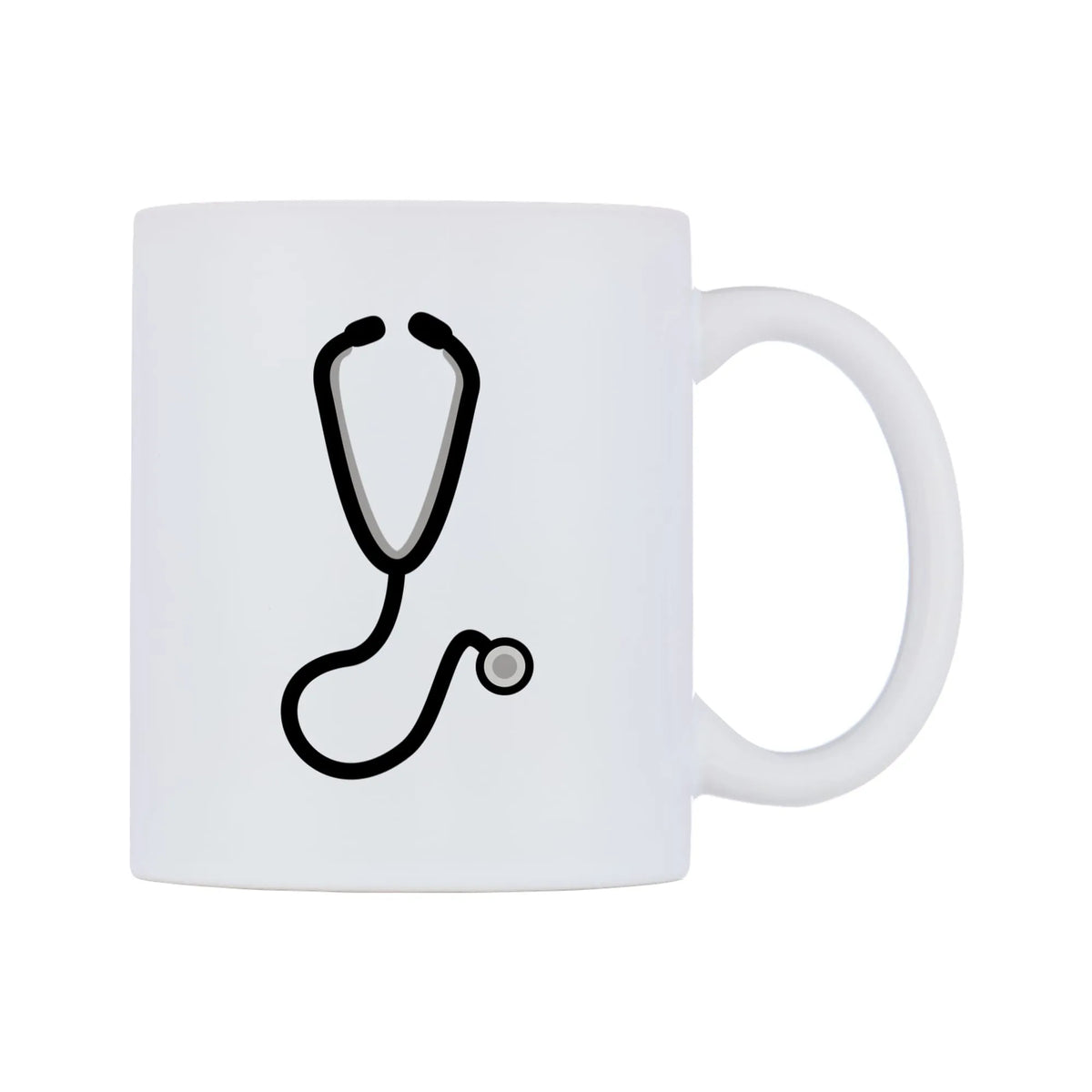 Stethoscope Emoji Mug — mug, left side, on a white background