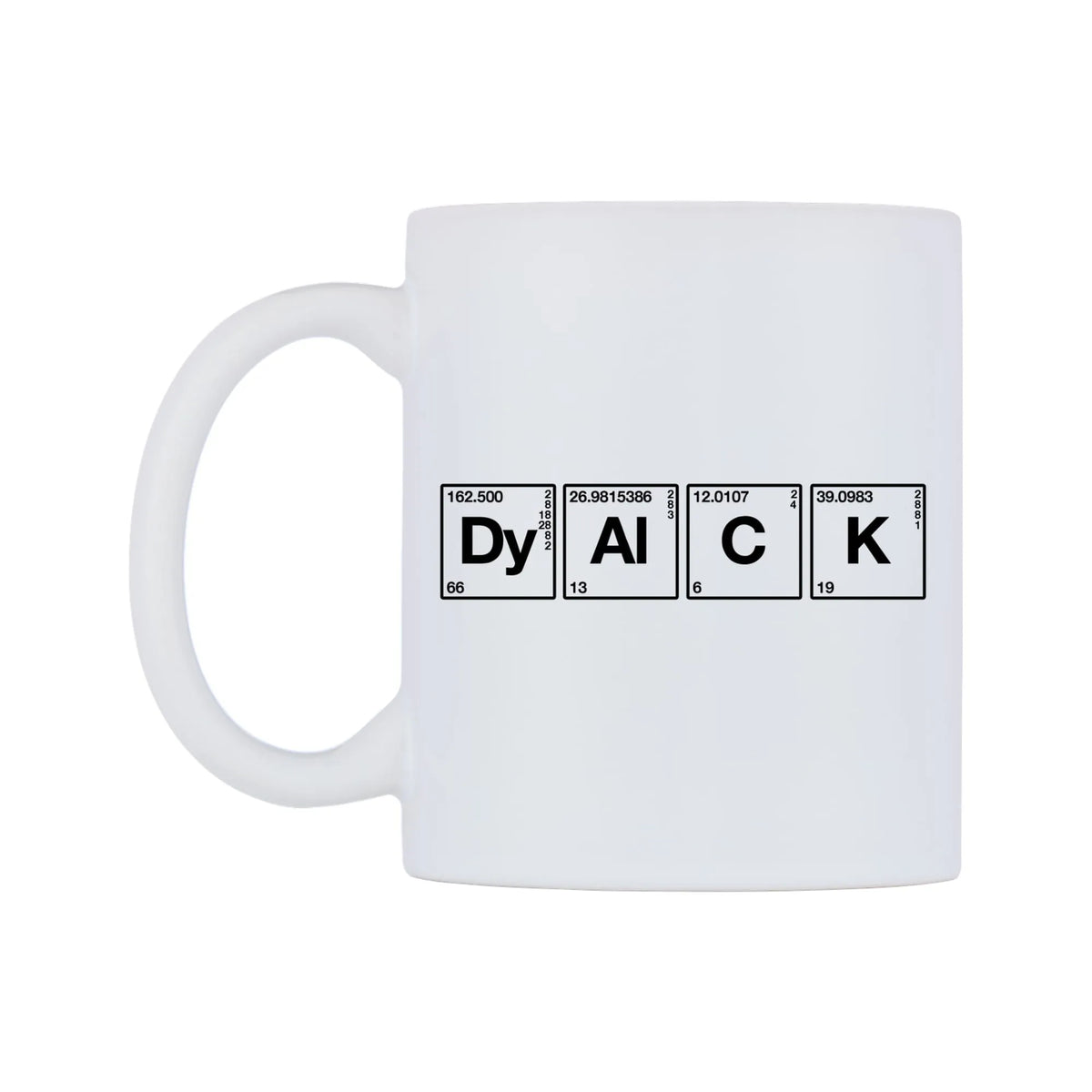 Jack - Chemistry Themed Mug — mug, right side, on a white background