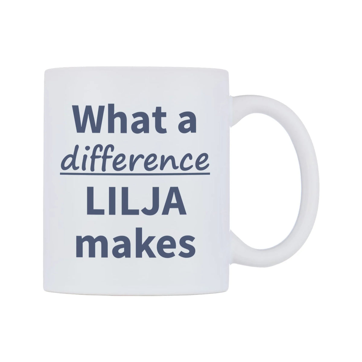 What a difference LILJA makes Mug — mug, left side, on a white background