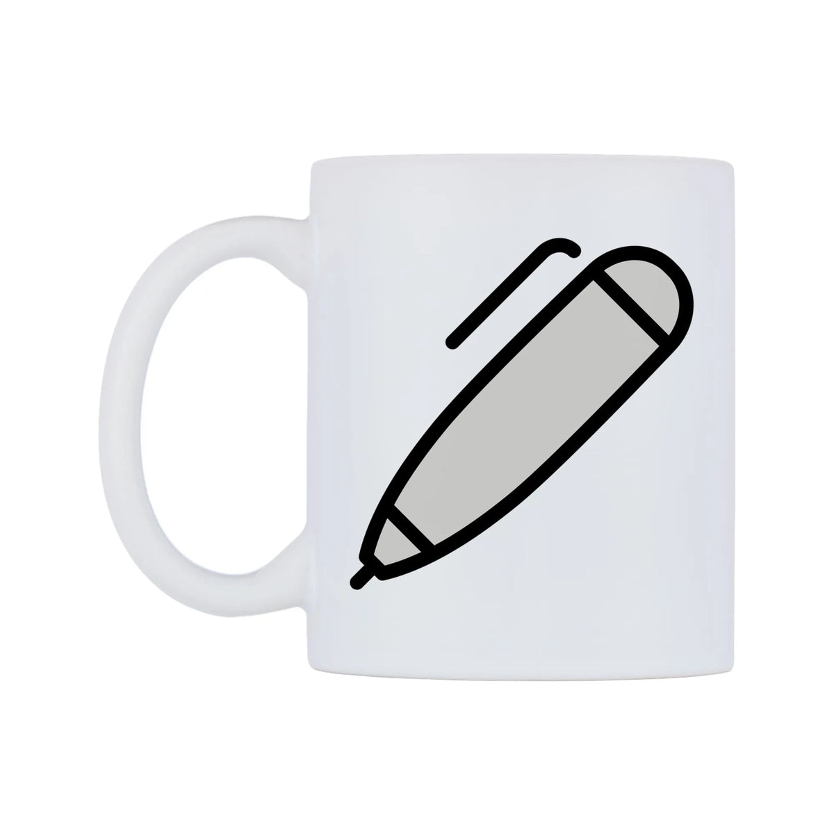 Pen Emoji Mug — mug, right side, on a white background