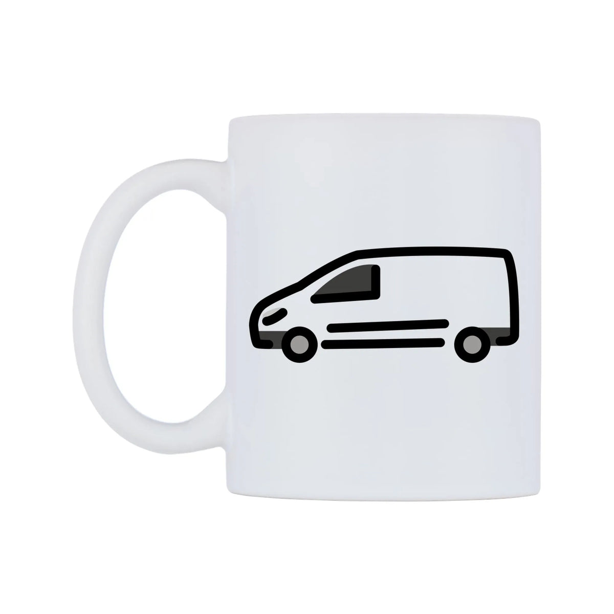 Delivery Truck Emoji Mug — mug, right side, on a white background
