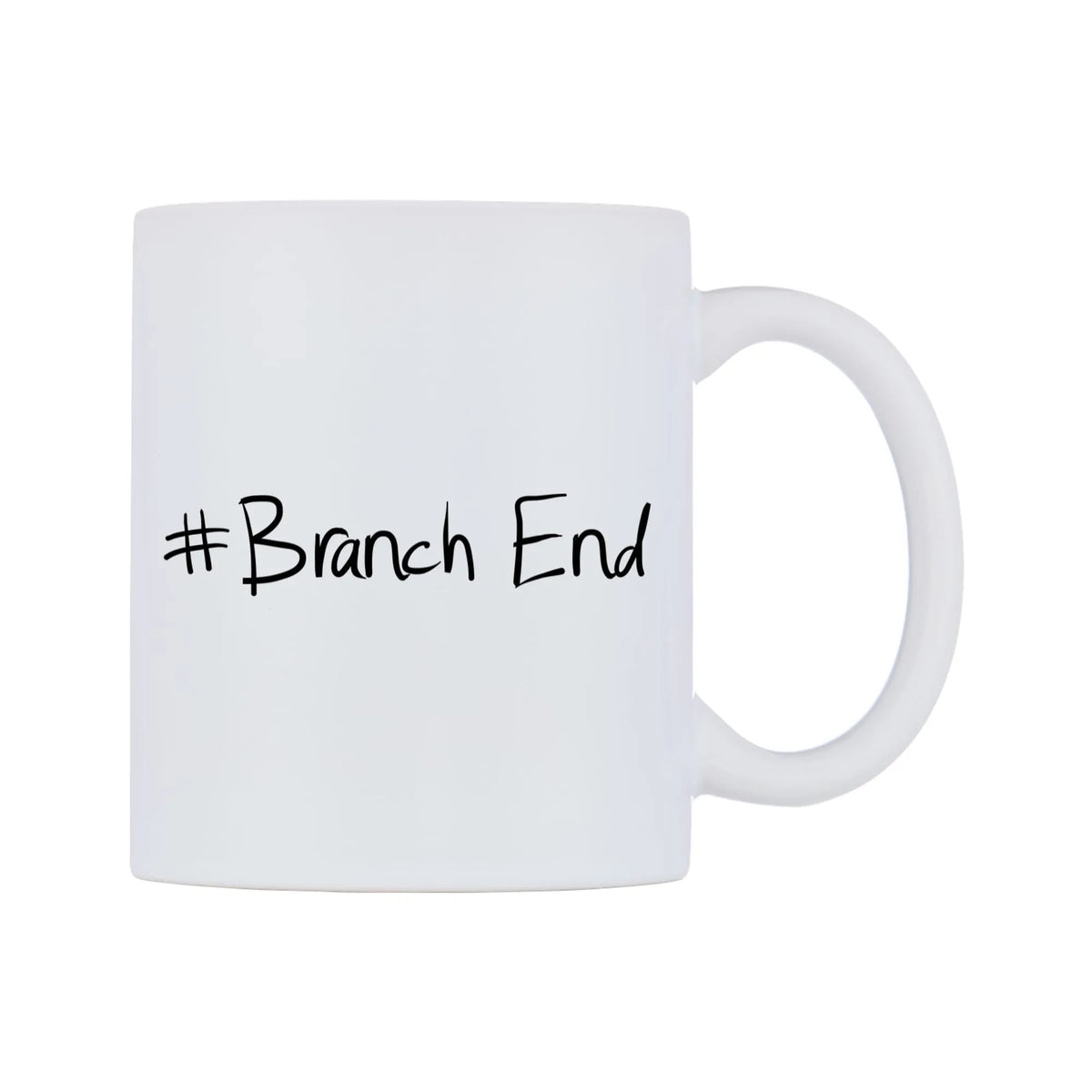 Branch End Mug — mug, left side, on a white background