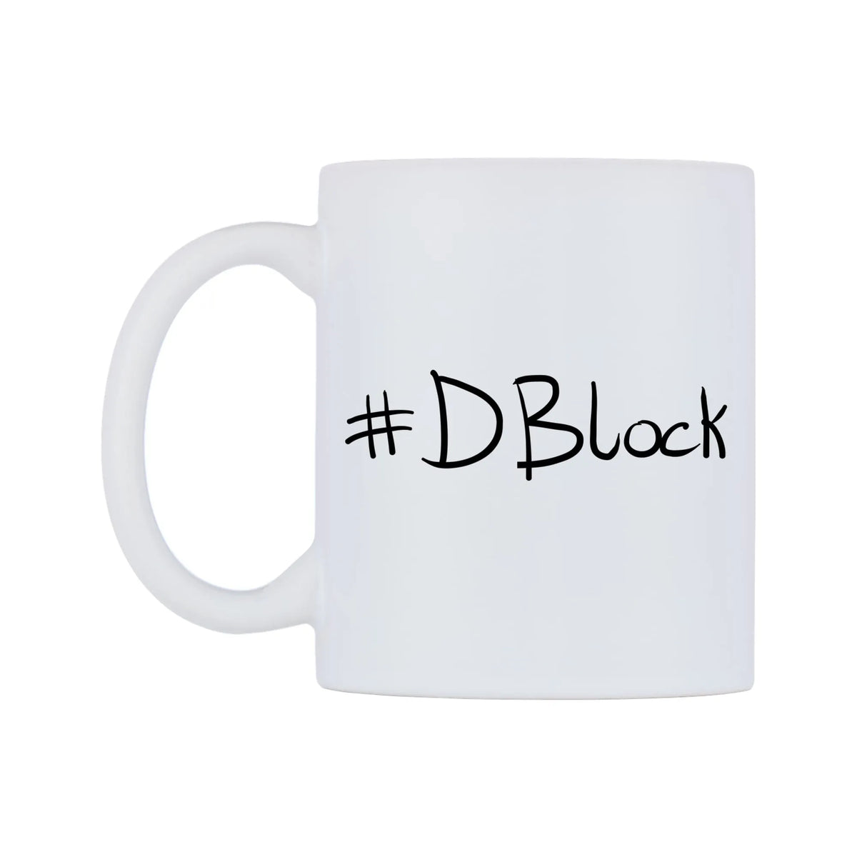DBlock Mug — mug, right side, on a white background