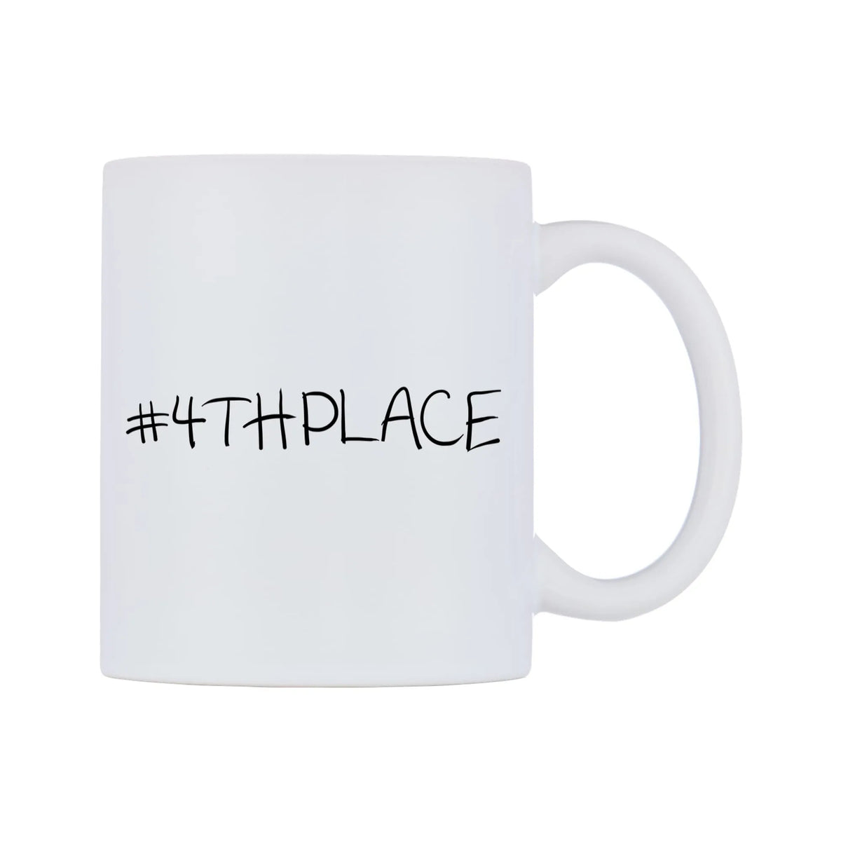 number 4THPLACE Mug — mug, left side, on a white background