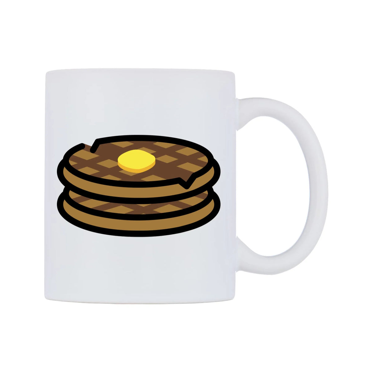 Waffle Emoji Mug — mug, left side, on a white background