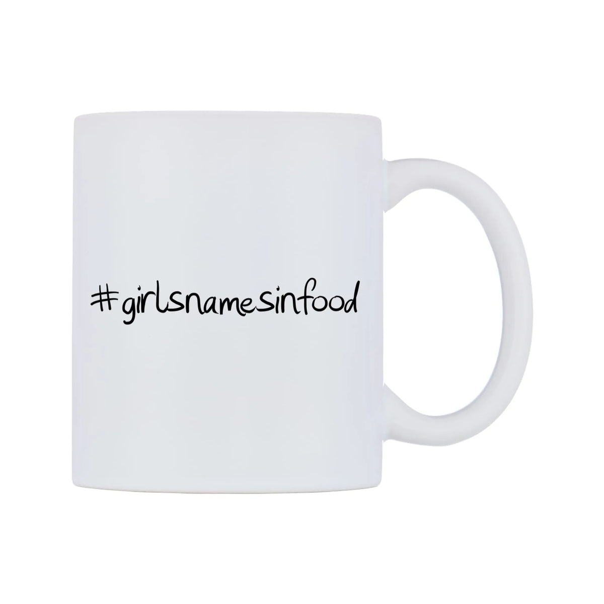 girlsnamesinfood Mug — mug, left side, on a white background