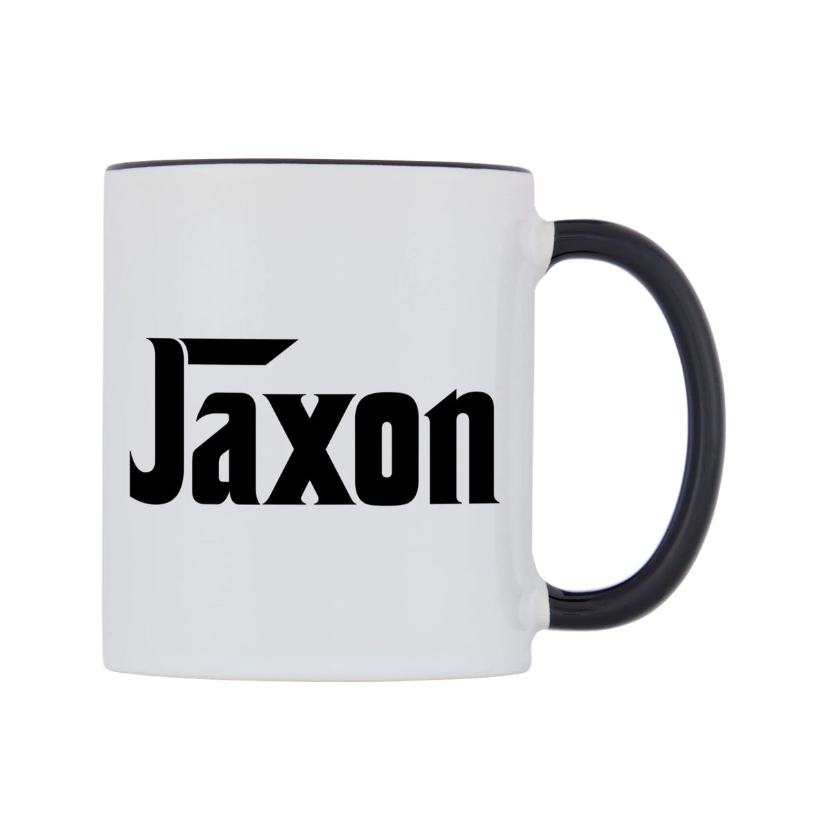 Jaxon - Godfather Themed Mug — white 11oz gloss mug with a black inside and handle, left side, on a white background
