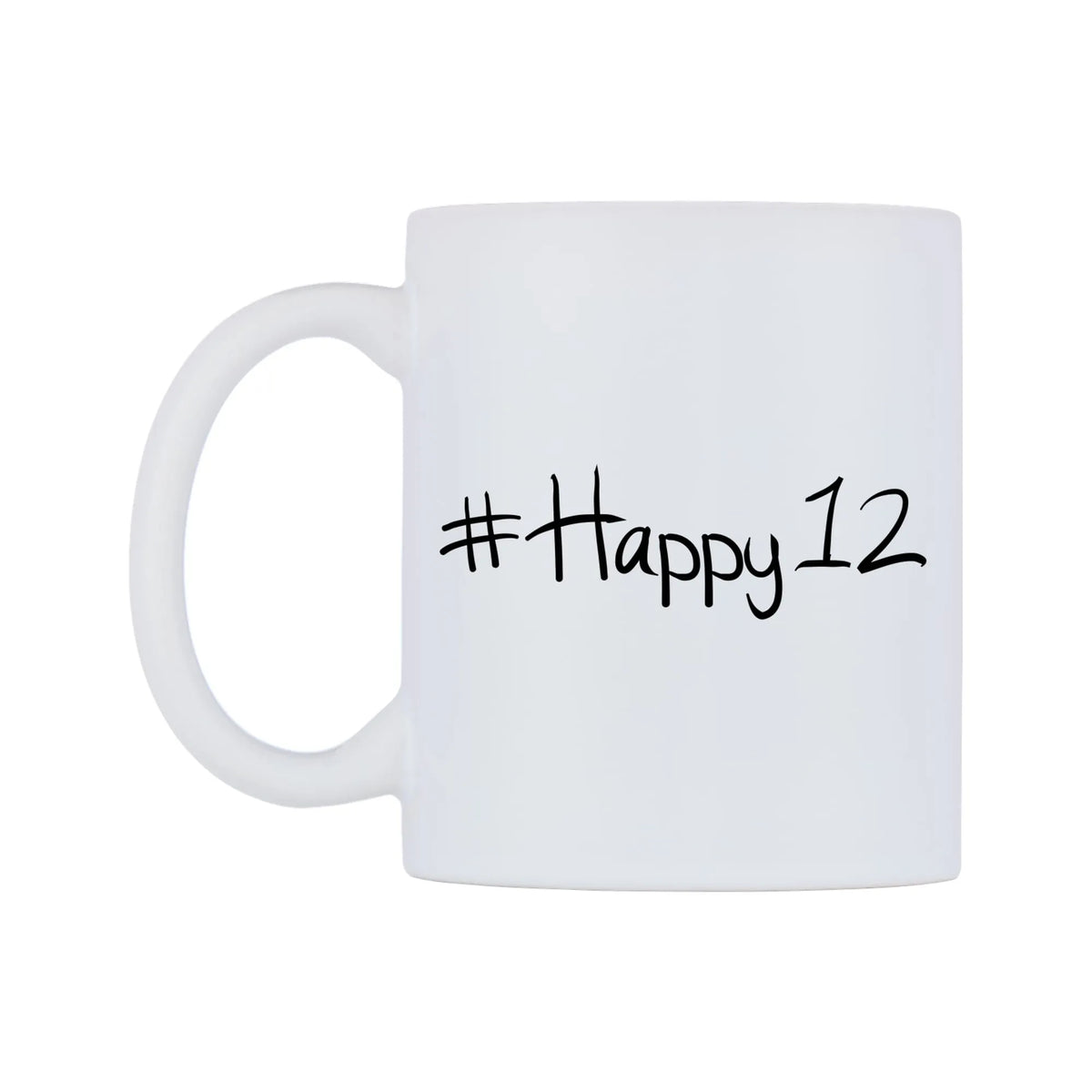 Happy12 Mug — mug, right side, on a white background