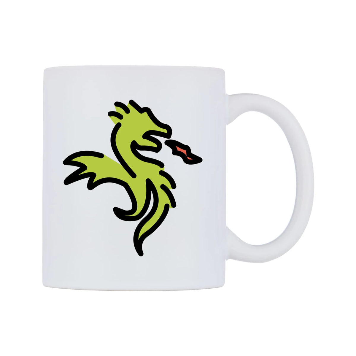 Dragon Emoji Mug — mug, left side, on a white background