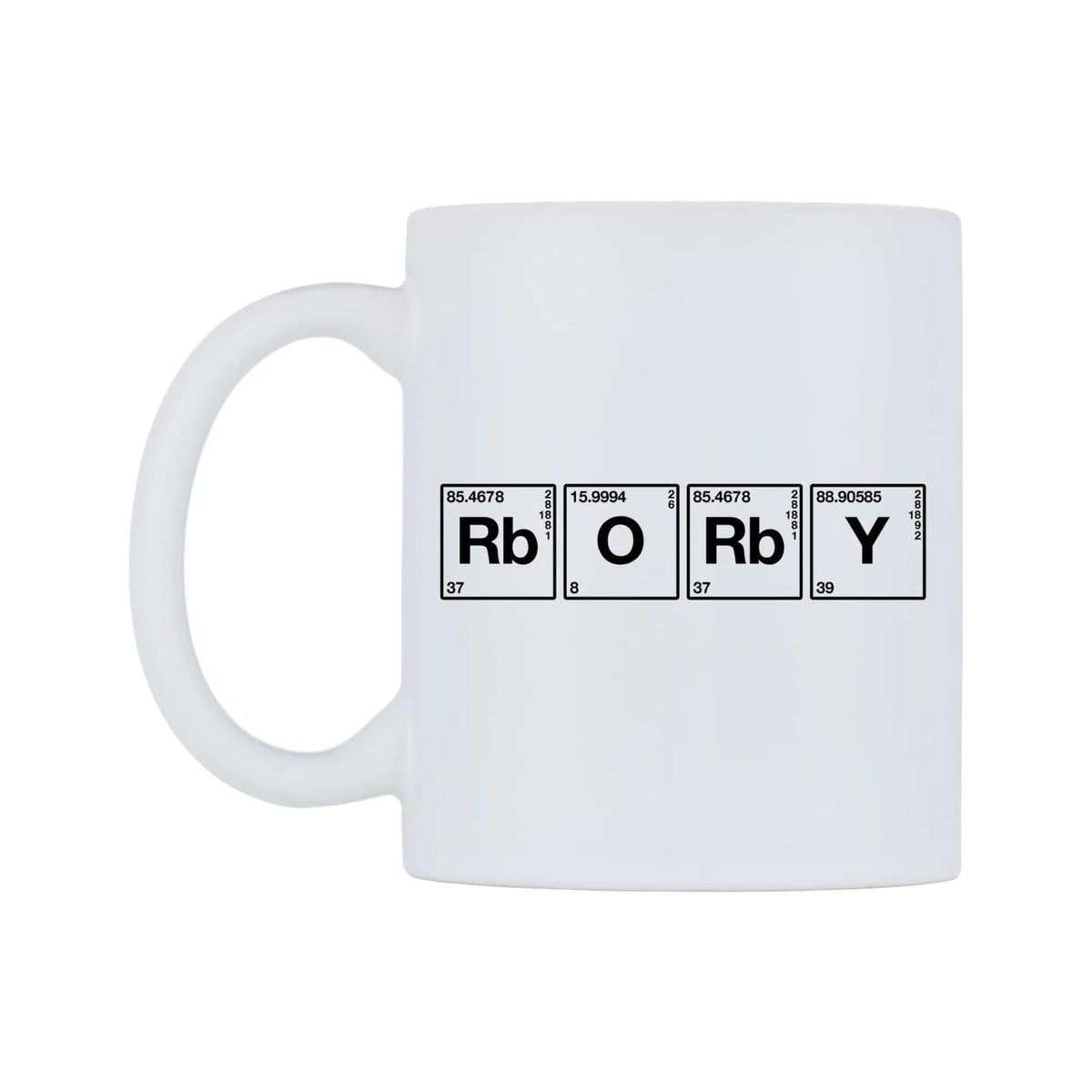 Rory - Chemistry Themed Mug — mug, right side, on a white background