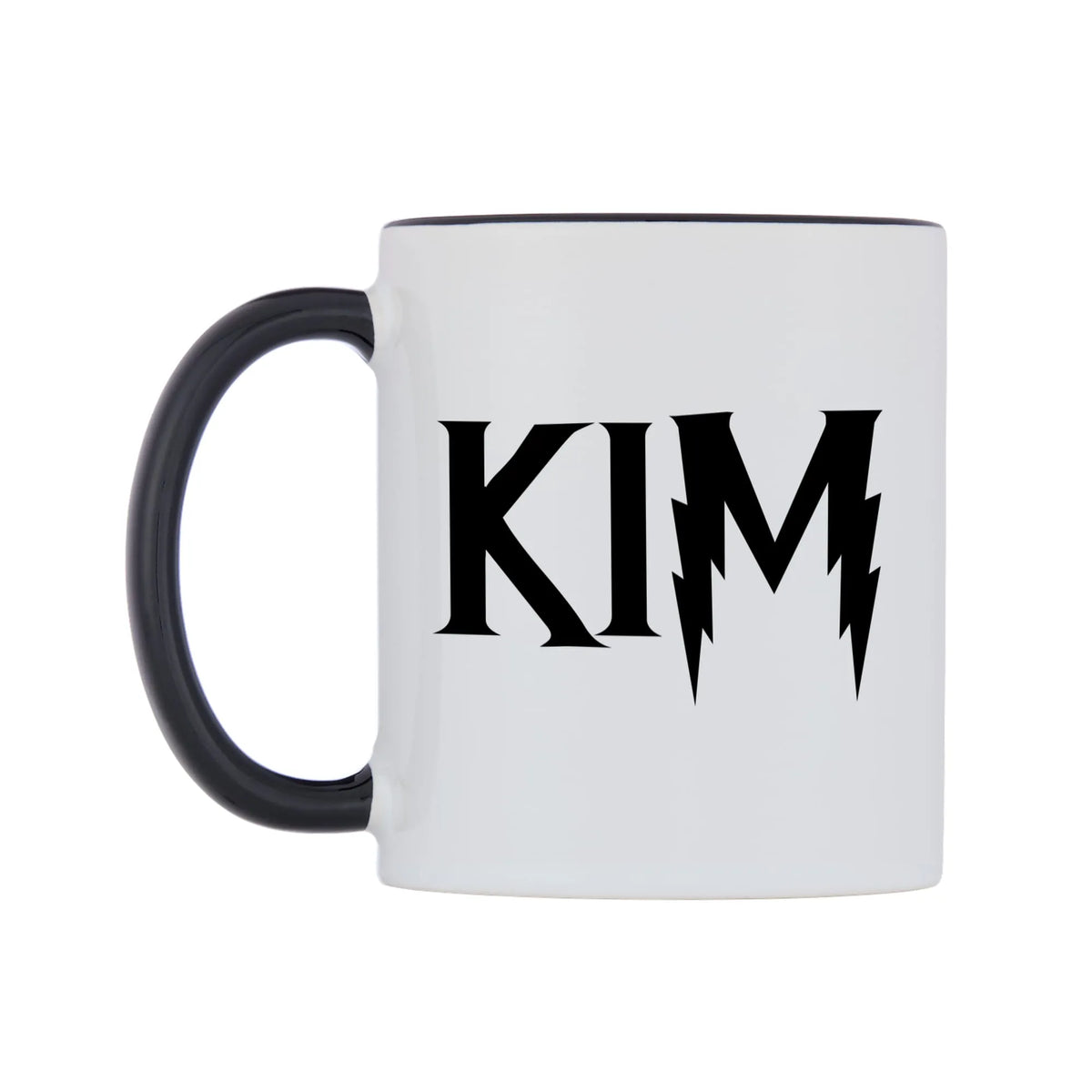 Kim - Wizard Themed Mug — white 11oz gloss mug with a black inside and handle, right side, on a white background