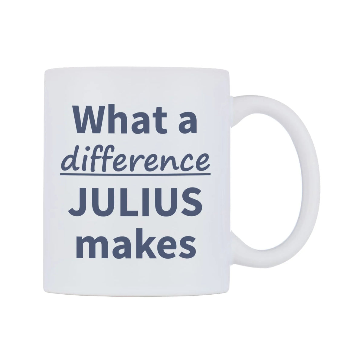 What a difference JULIUS makes Mug — mug, left side, on a white background