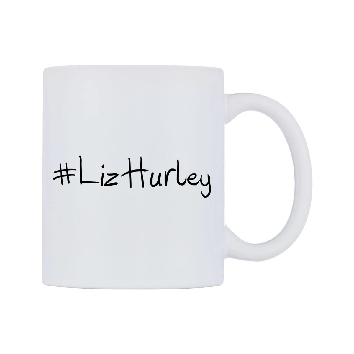 LizHurley Mug — mug, left side, on a white background