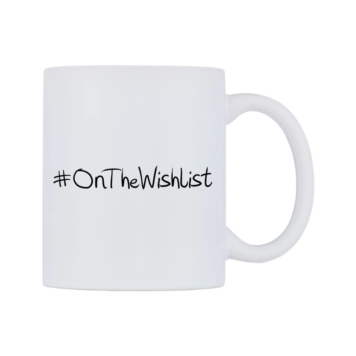 OnTheWishlist Mug — mug, left side, on a white background