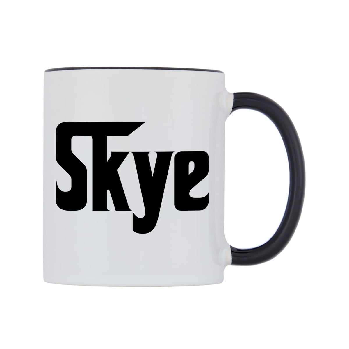 Skye - Godfather Themed Mug — white 11oz gloss mug with a black inside and handle, left side, on a white background