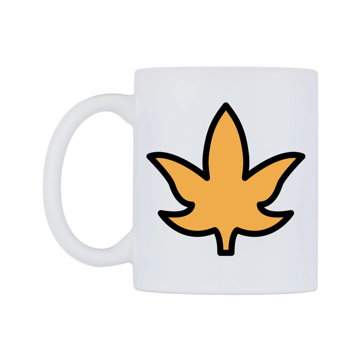 Maple Leaf Emoji Mug — mug, right side, on a white background